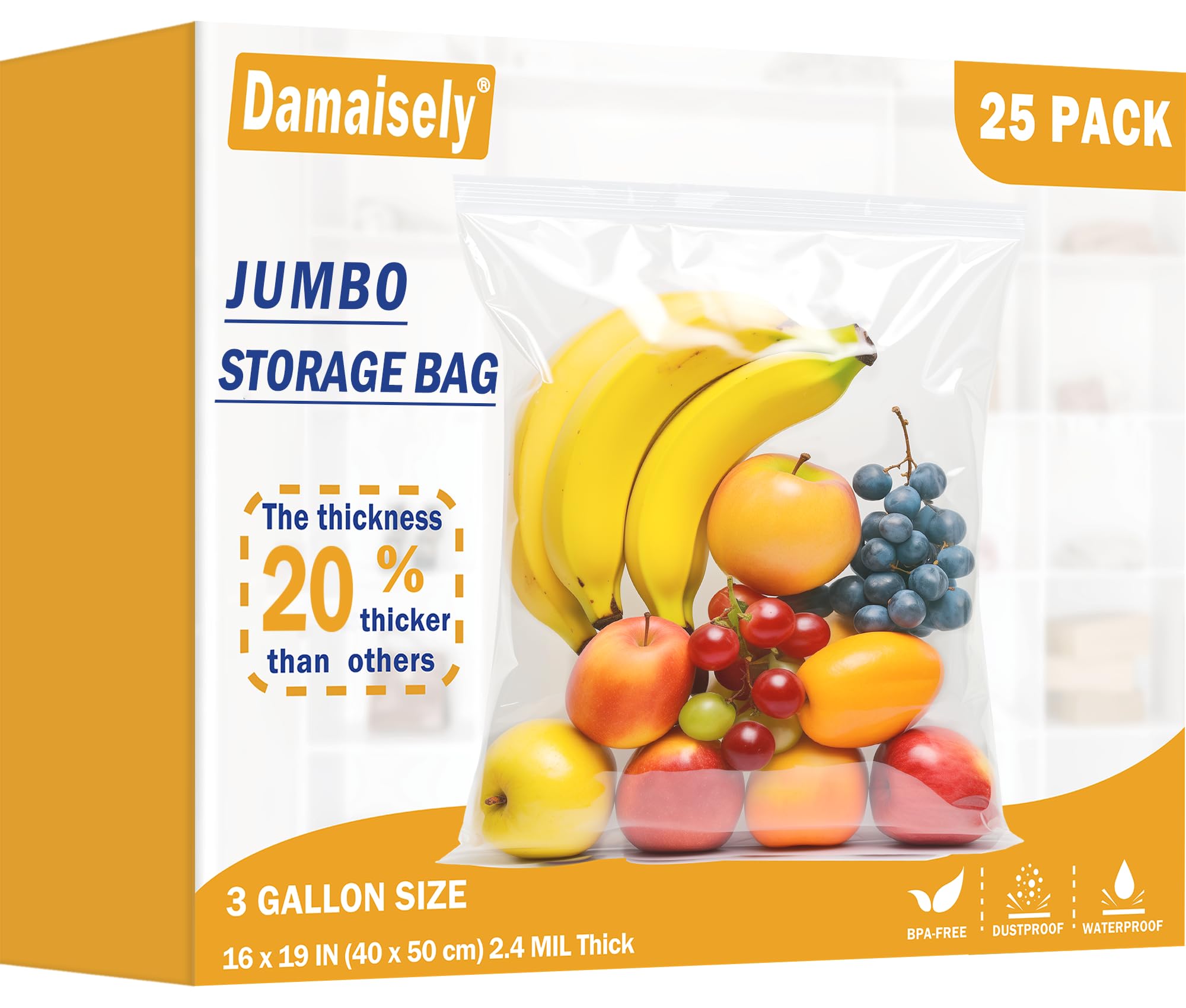 Amazon.com: Heavy Duty Storage Bags with Zipper Top, Extra Large 3