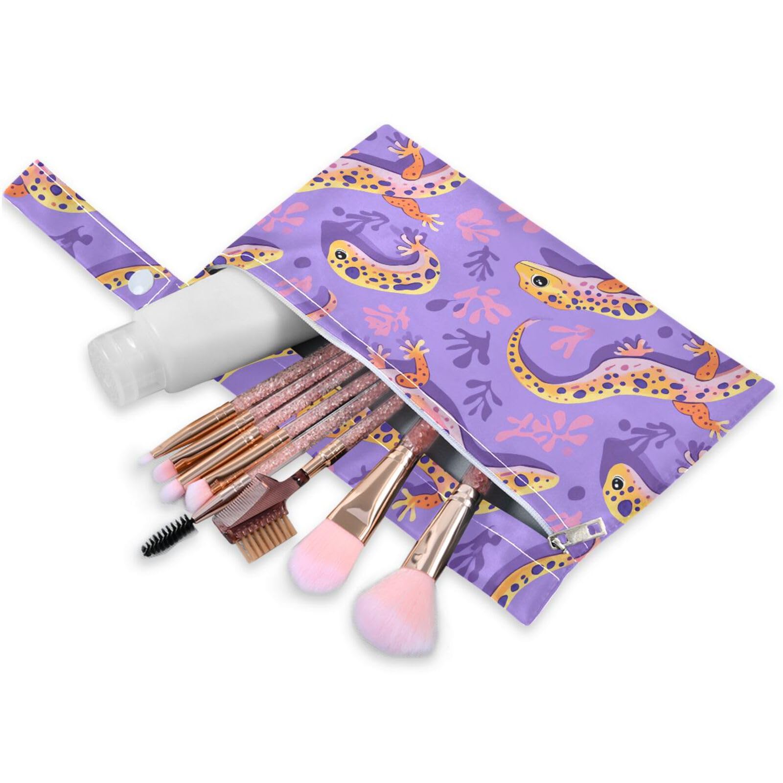 Coikll Wet Dry Bags for Cloth Diaper 2 Pack Waterproof Yoga Gym Bag for Swimsuit Wet Clothes Baby Items-?Yellow Lizard?