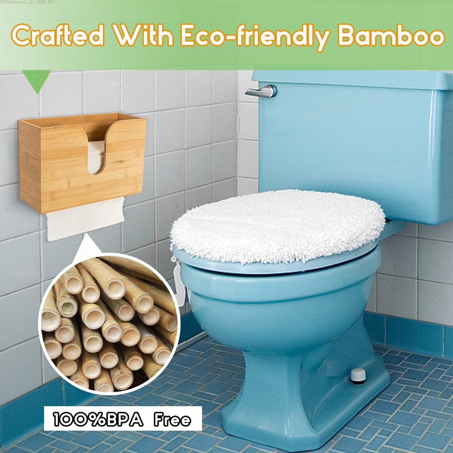 Bamboo Paper Towel Dispenser,Wall Mount | Bathroom Hand Towel Dispenser Countertop Multifold Paper Towel Holder, Zfold,C-Fold,Tri fold Hand Towel Holder for Kitchen Bathroom Home or Commercial
