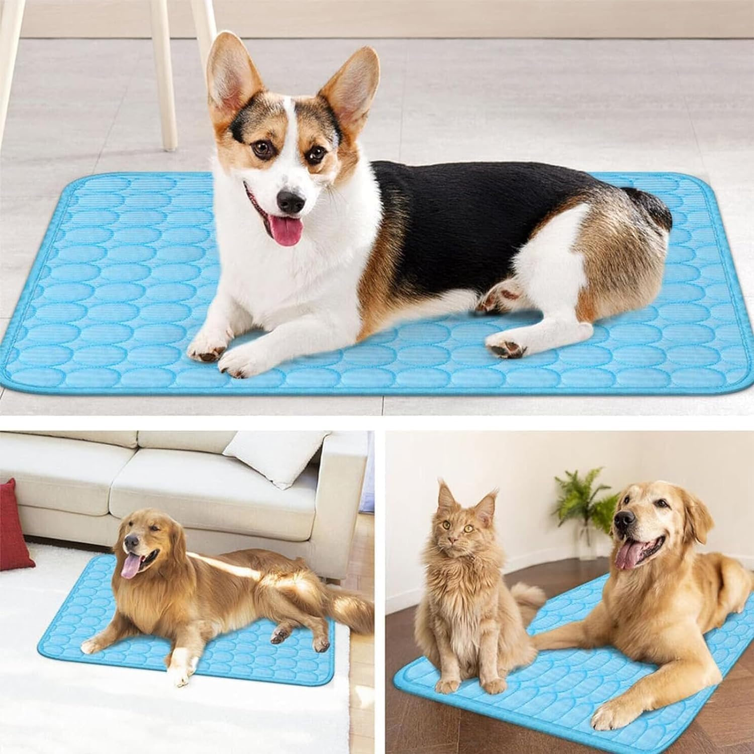Chillpaw - Pet Cooling Pad, Pet Cooling Mat for Dogs Cats for Indoor & Outdoor Car Seats Easy Carry Can Be Used on The Floor/Bed (Coffee, XXL-150 * 100cm)