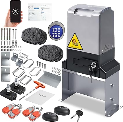 4400lbs Automatic Sliding Gate Opener with APP Control & 4