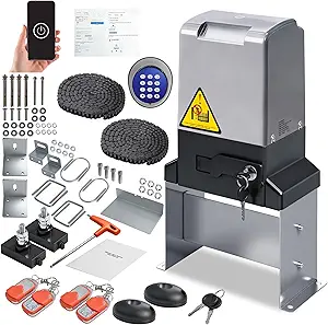 750W Automatic Sliding Gate Opener with APP Control & Remotes