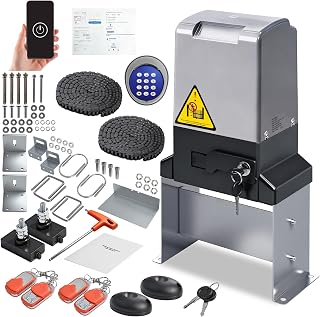 4400lbs Automatic Sliding Gate Opener with APP Control & 4 Remotes | 750W Heavy Duty Electric Sliding Gate Motor Kit with Wireless Keyboard