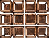 Vista 6 de 12 piezas de centro de mesa de madera para decoración de mesa de boda rústica, decoración de granja, regalo de boda de granero de campo (marrón)