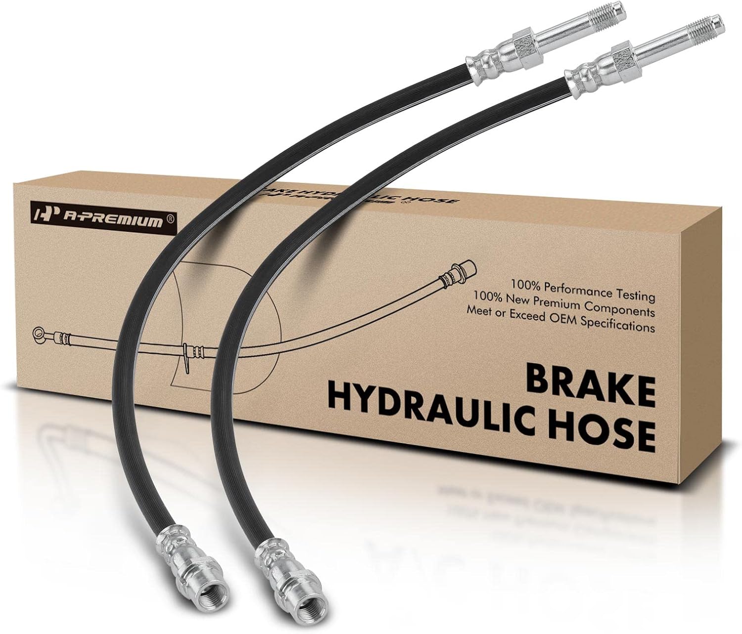 A-Premium Brake Hydraulic Hose Compatible with Mercedes-Benz, Dodge and Freightliner Models - Sprinter 2500 2007-2014 2019, Sprinter 3500 2007-2016 - Replace# 9064281235(Pack of 2)