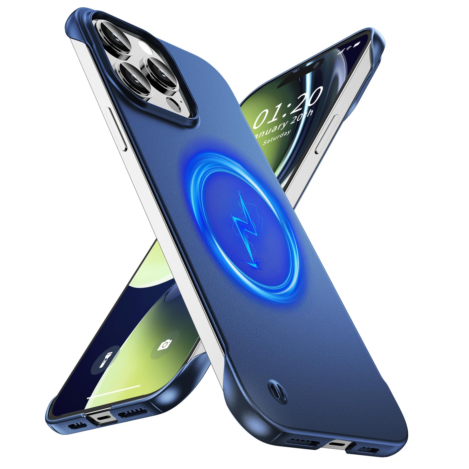 GRECAZO Magnetic Ultra Thin Frosted Designed for iPhone 14 Pro Max Frameless Case 6.7 inch [Compatible with MagSafe] Slim Minimalist Lightweight Matte