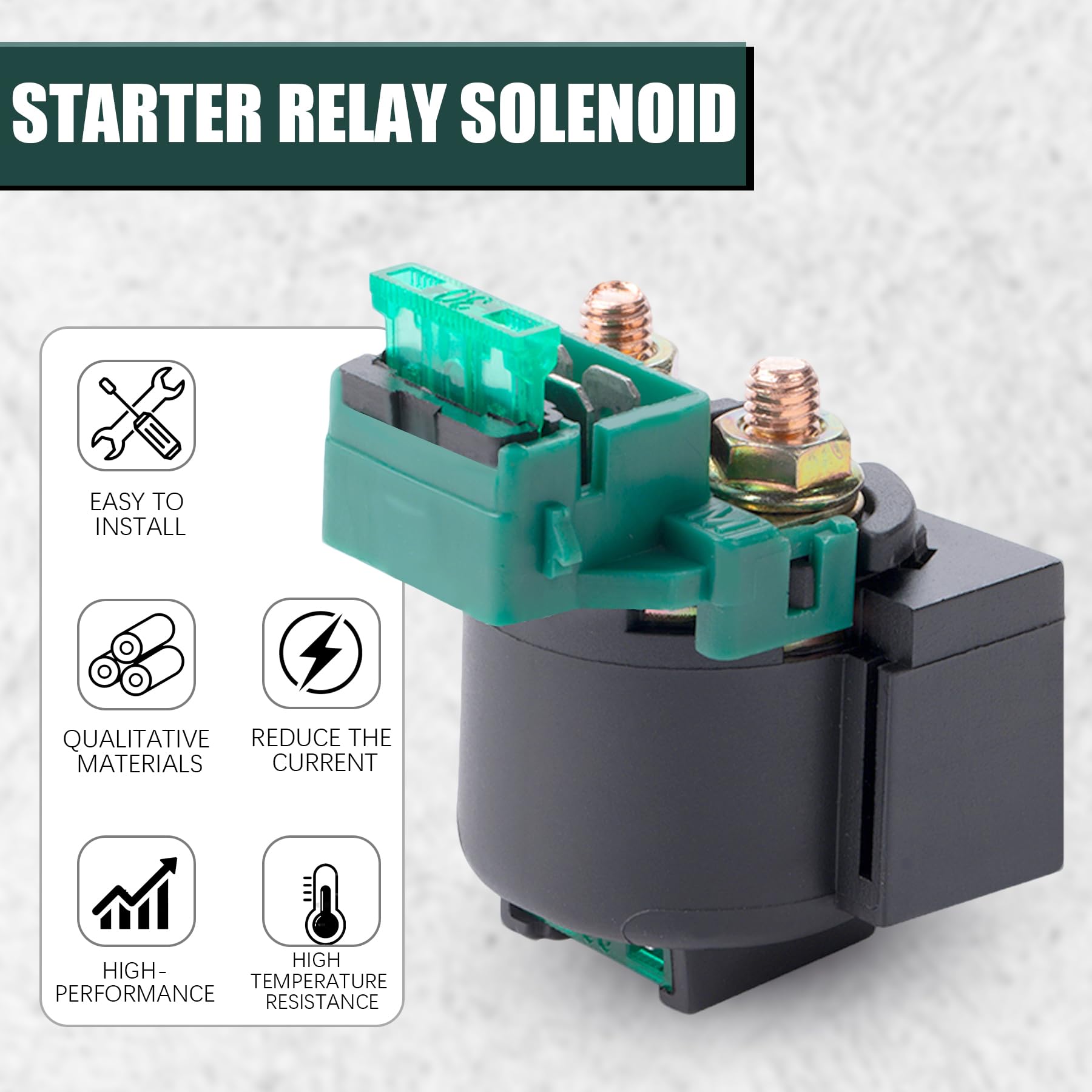 CNCMOTOK Starter Relay Solenoid for Kawasaki Bayou 220 KLF220 1988