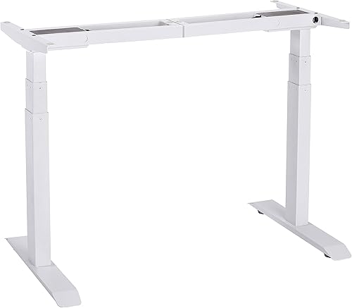 Miniatura 7 de UNICOO Marco de escritorio eléctrico de pie, motor doble, elevación de 3 etapas, teclado de 4 memorias, gris, se adapta a tamaños superiores de 43 a