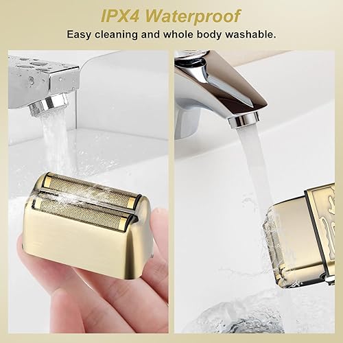 Miniatura 6 de GSKY Maquinilla de afeitar eléctrica, doble lámina, afeitadoras de aluminio para hombres, afeitadoras eléctricas para hombres, afeitadora de barbero