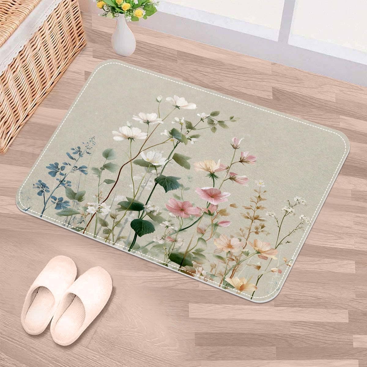 Felpudo de flores vintage: la solución lavable contra el barro de perros y zapatos