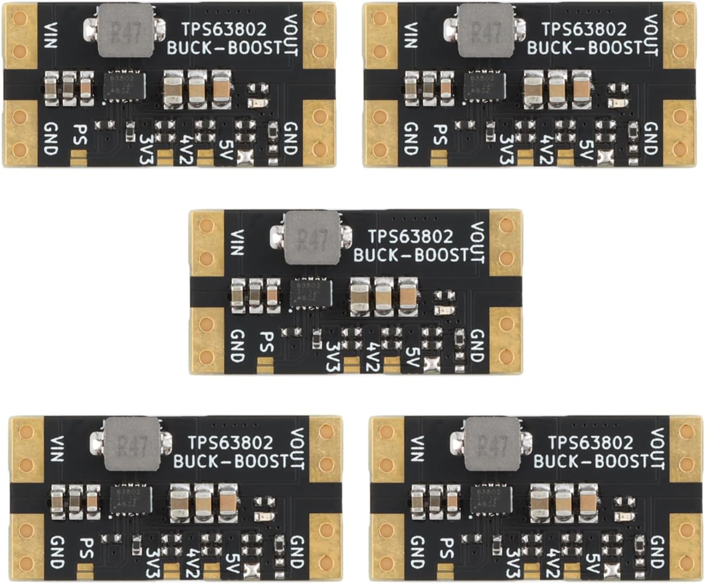 5Pcs XL63802 5V Lithium Battery USB Auto Buck-Boost Power Supply Module Low Ripple Microcontroller TPS63802