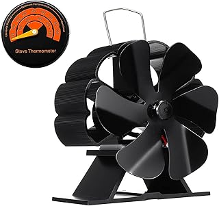 Log Burner Fan Small,5 Blades Woodburner Stove Fan,Stove Fans Log Burners,Wood Burner Fans,Mini Stove Fan Heat Powered Wood Log Burner Fan,Silent Operation Heat Distribution,Fireplace Accessorie(