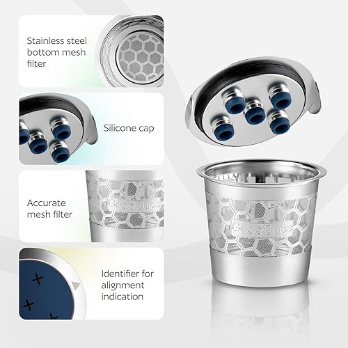 Miniatura 5 de 2 tazas K reutilizables de acero inoxidable para Keurig K Supreme, K Supreme Plus, K Slim, K-Duo Hot & Iced con tecnología Multistream 2 filtros de