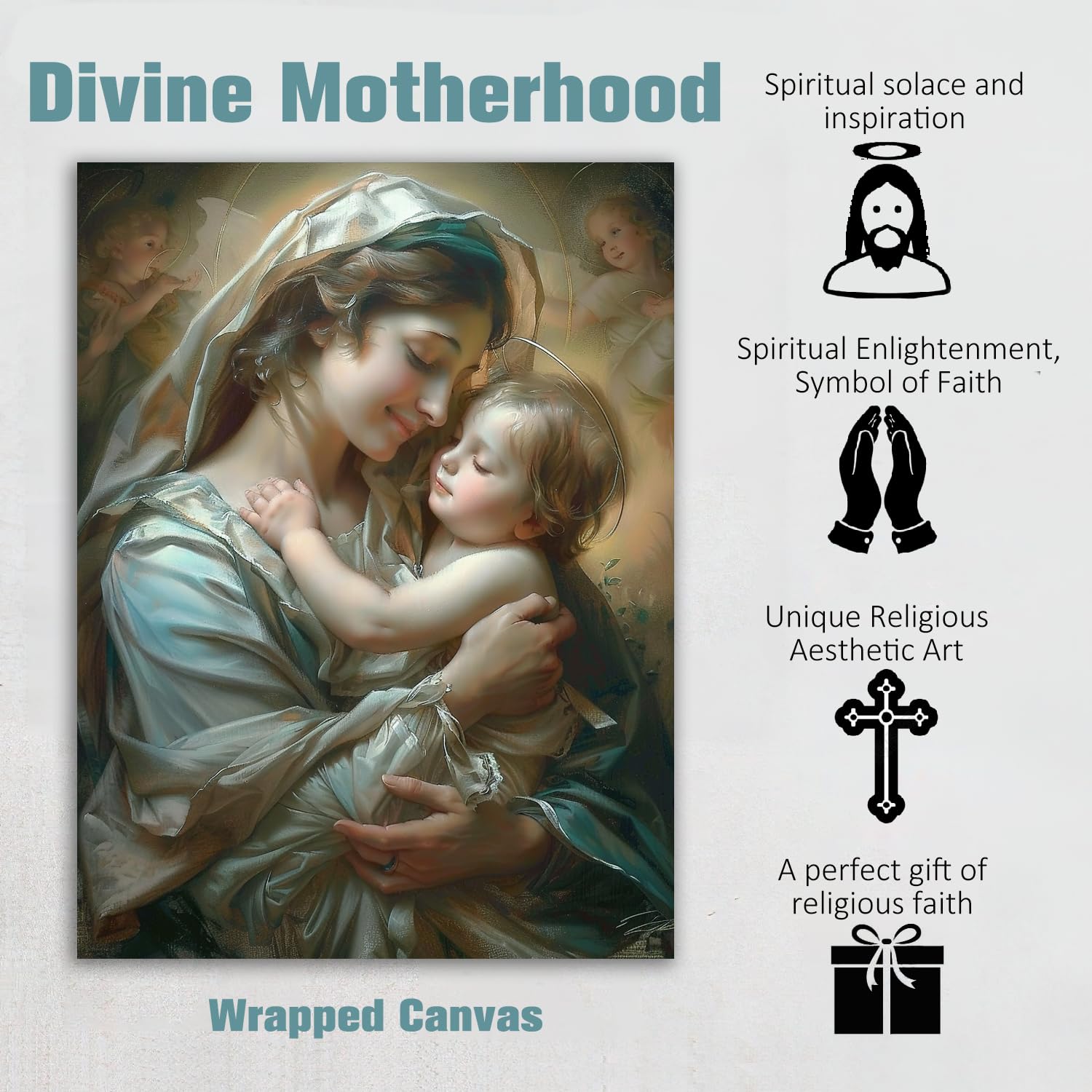 Amazon.co.jp: vandlife 聖母マリア キャンバスウォールアート