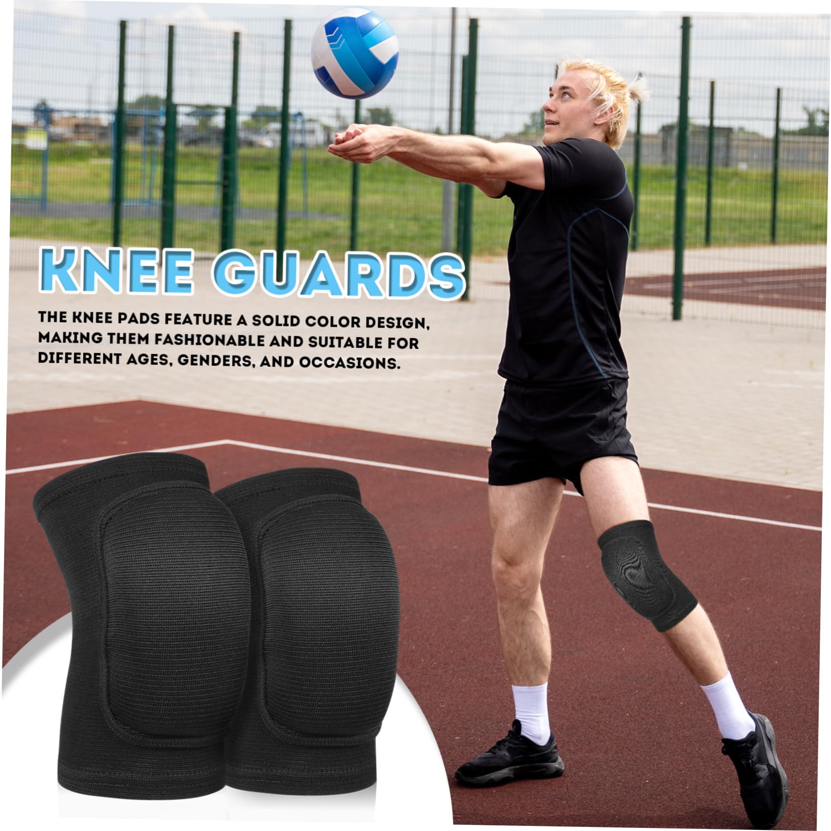 POPETPOP 1Pair Dance Knee Pads for Volleyball Football and Roller Skating Protective Knee Guards Shock Absorbing Slip Support Sleeves for Multi Sport Use