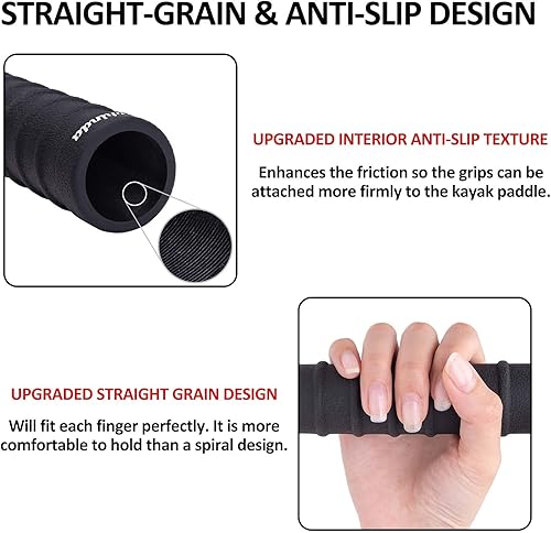 Vista 19 de Empuñaduras para remo de kayak, accesorios de kayak, agarres antideslizantes para remos de kayak, agarre de silicona para prevención de ampollas