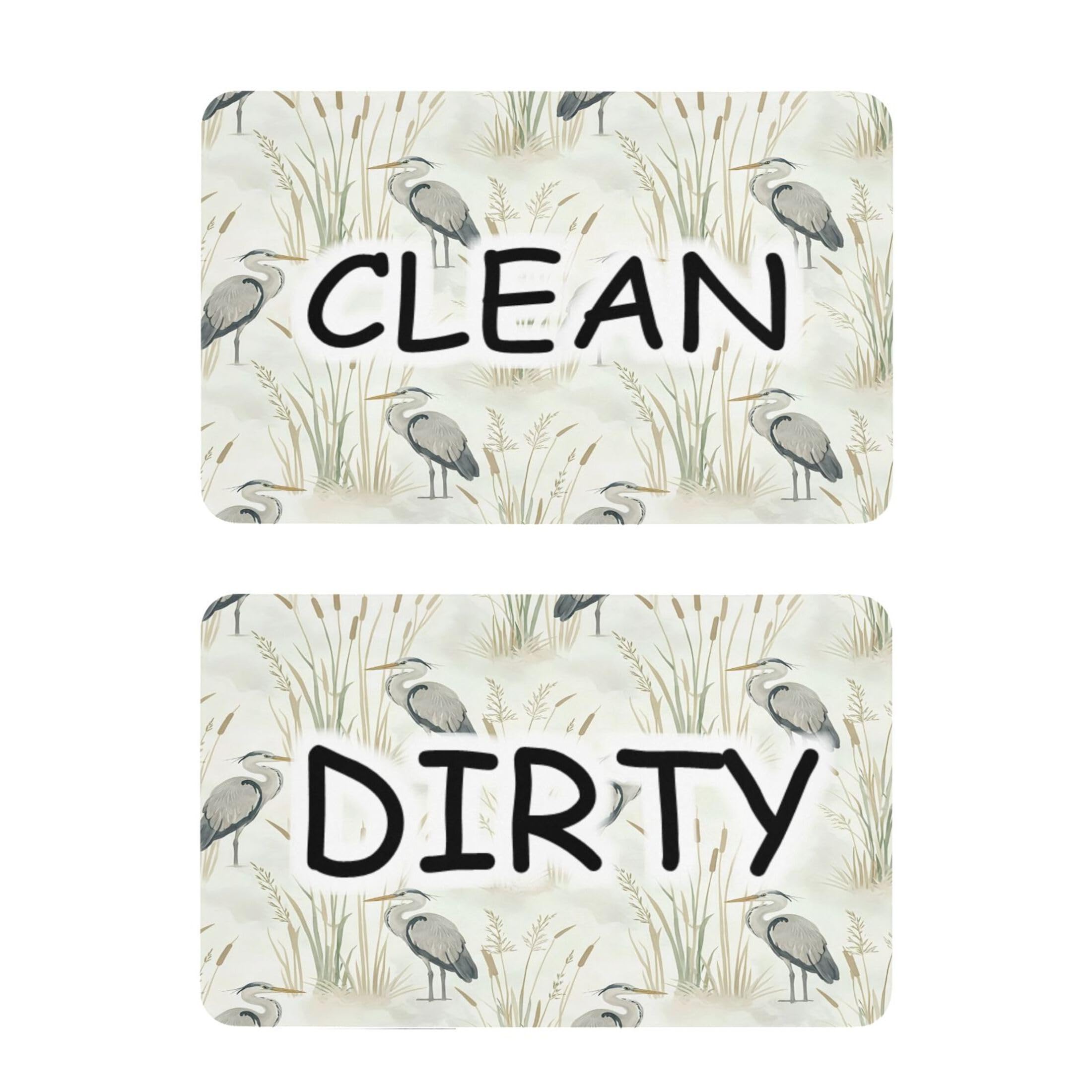 Kutsu Dishwasher Magnet Clean Dirty Sign Indicator, Birds Fridge Magnet, Easy to Read, 2 Pack
