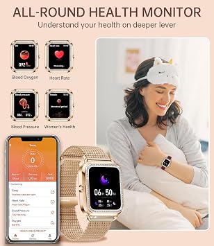 Smart Watch for Women(Answer/Make Calls) 1.59 Fitness Tracker with Heart Rate Sleep Monitor Pedometer Calories DIY Dial 19 Sport Modes Smartwatch for iOS Android Phone