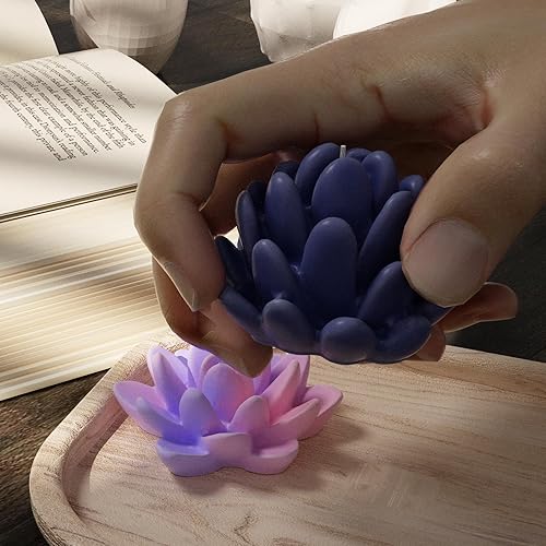 Miniatura 5 de Paquete de 9 moldes para suculentas para suculentas, molde de resina para suculentas, hecho a mano, molde de silicona para suculentas, molde de