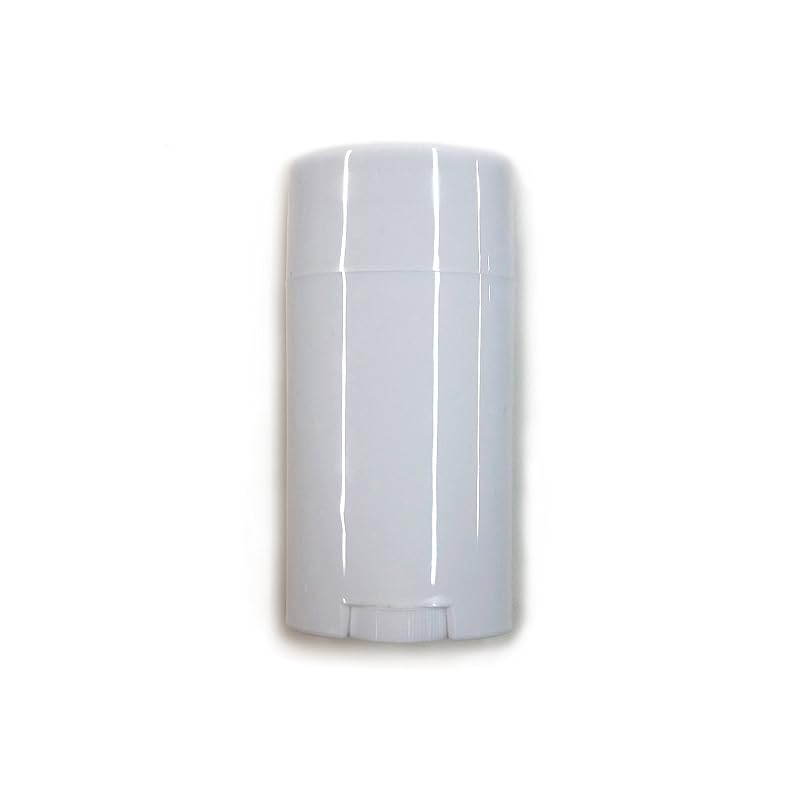 Tubos ovais vazios para desodorante DIY, com mecanismo giratório, preenchimento superior, plástico PP branco, 8 unidades