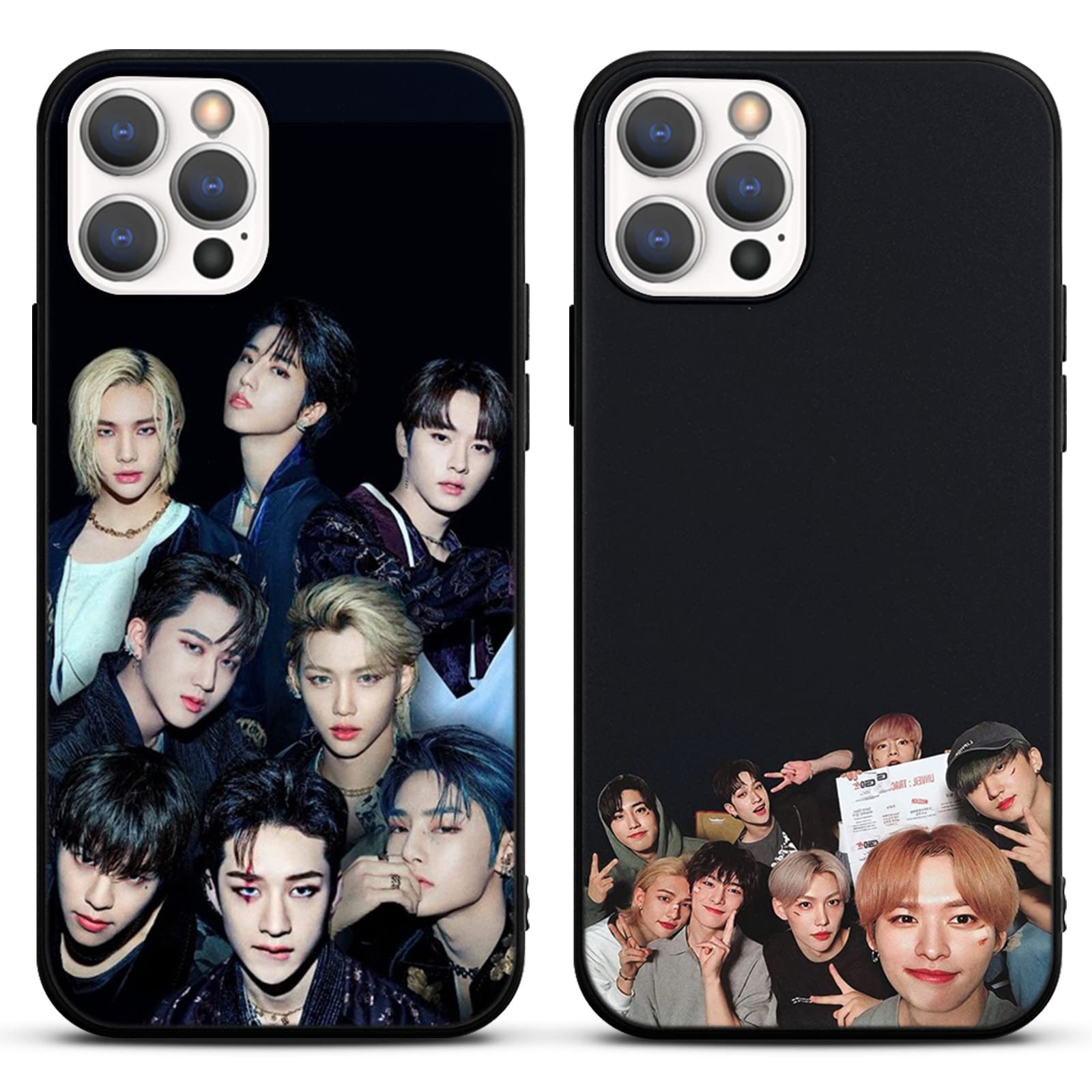 2 Custodie Morbide TPU Per IPhone 13 Mini - Design Kpop Stray Kids Skzoo - Nero, Antiurto, Stampa HD, Regalo Per Fan