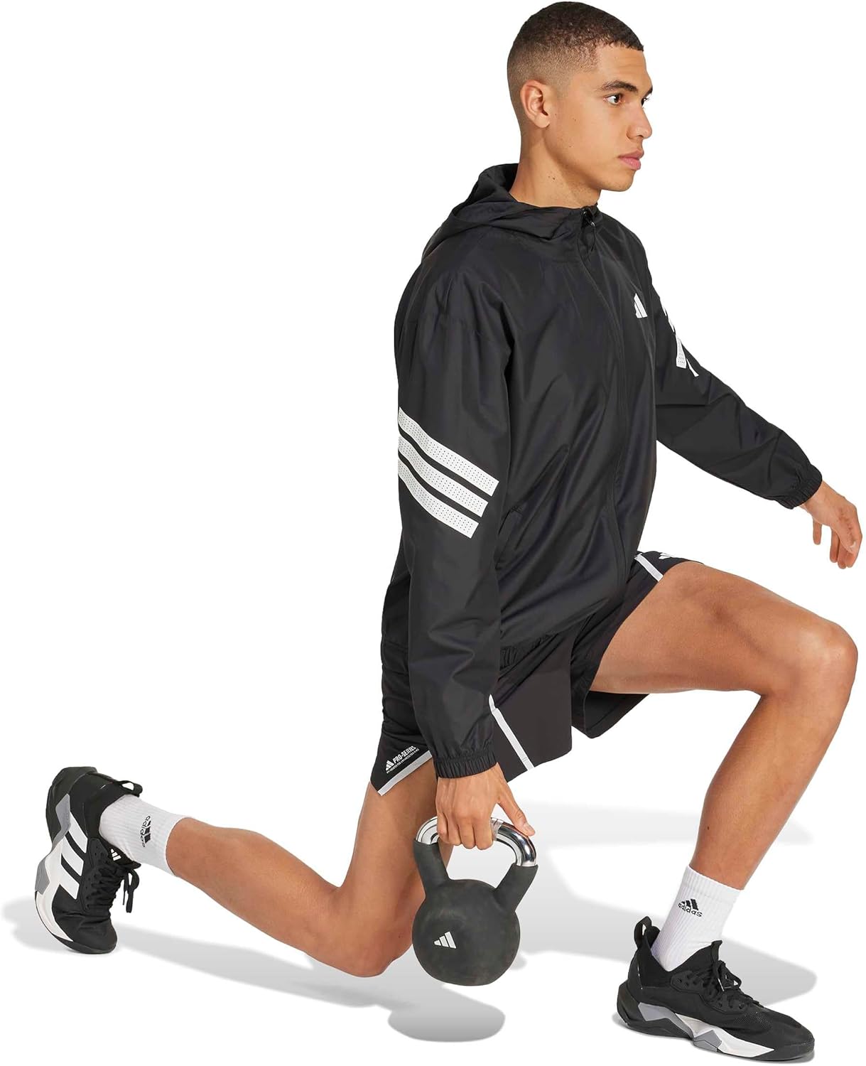 adidas mens Icon 3-stripes Training Windbreaker - Image 2