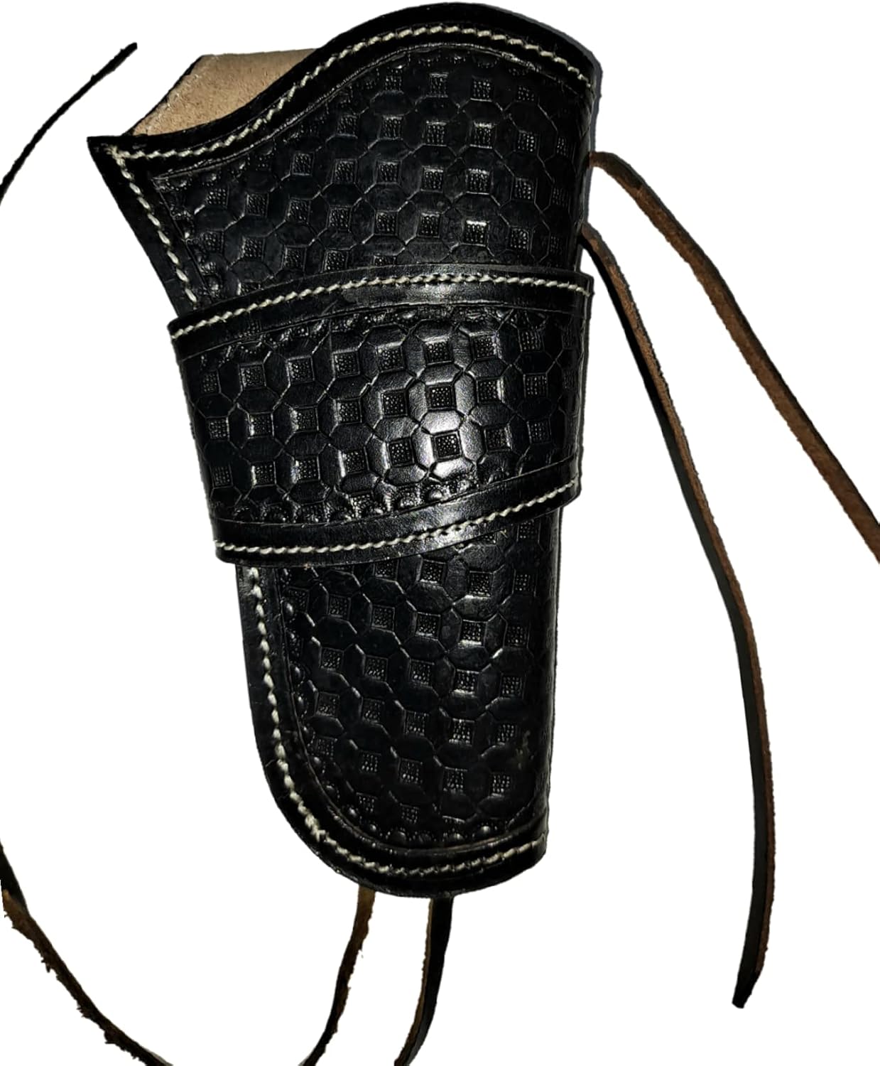 Leather Holster Waffle Tooled Western Revolver CASE Single Action Gun Holder Right Handed