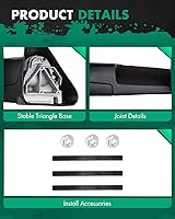 Vista 5 de SCITOO Espejos de remolque compatibles con Ram 2500 3500 1994-2002 con soportes de soporte 1994-2001 para Dodge For Ram 1500 Manual negro lateral