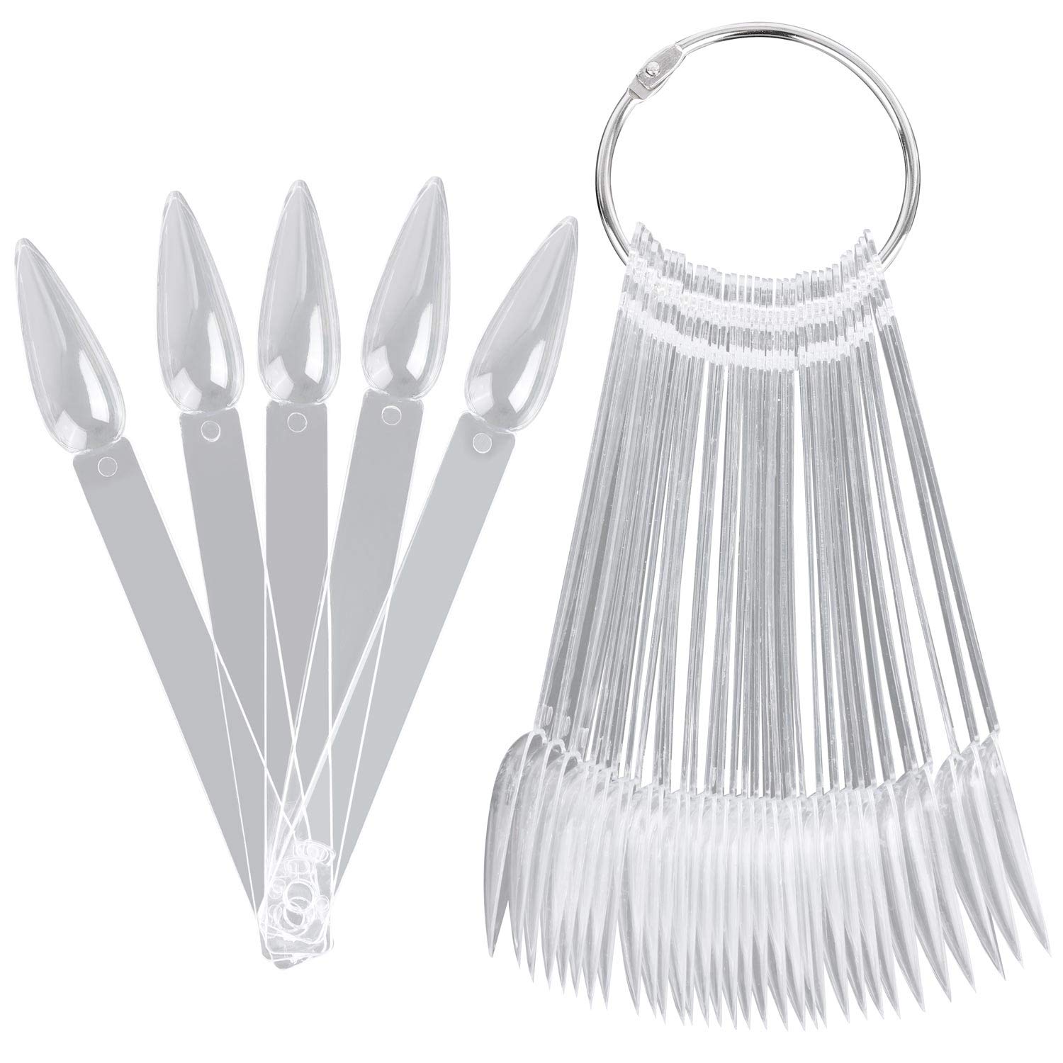 160Pcs Nail Swatch Sticks - Clear Nail Color Display