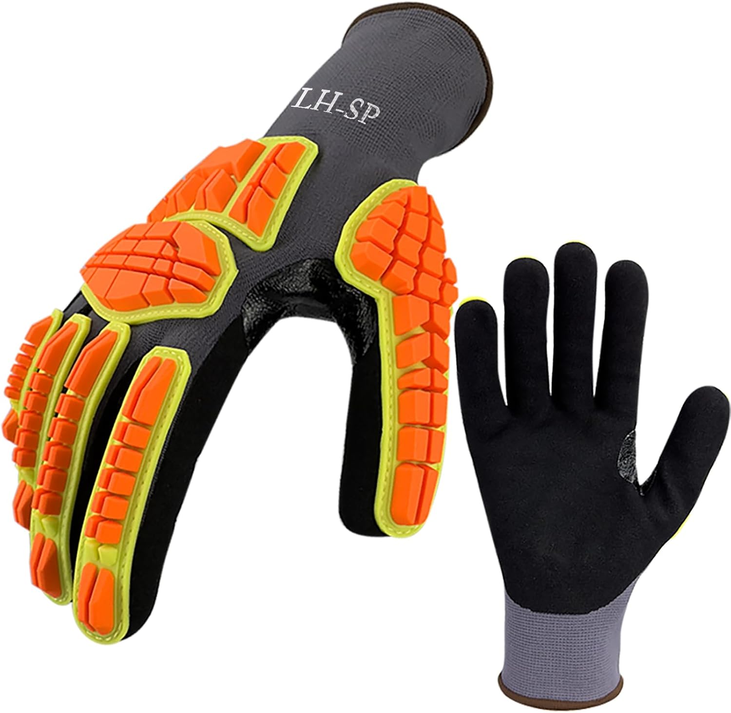 TPR Impact Gloves,Safety Gloves with Reinforced Thumb,Excellent Grip and Abrasion Resistance For Work Gloves.