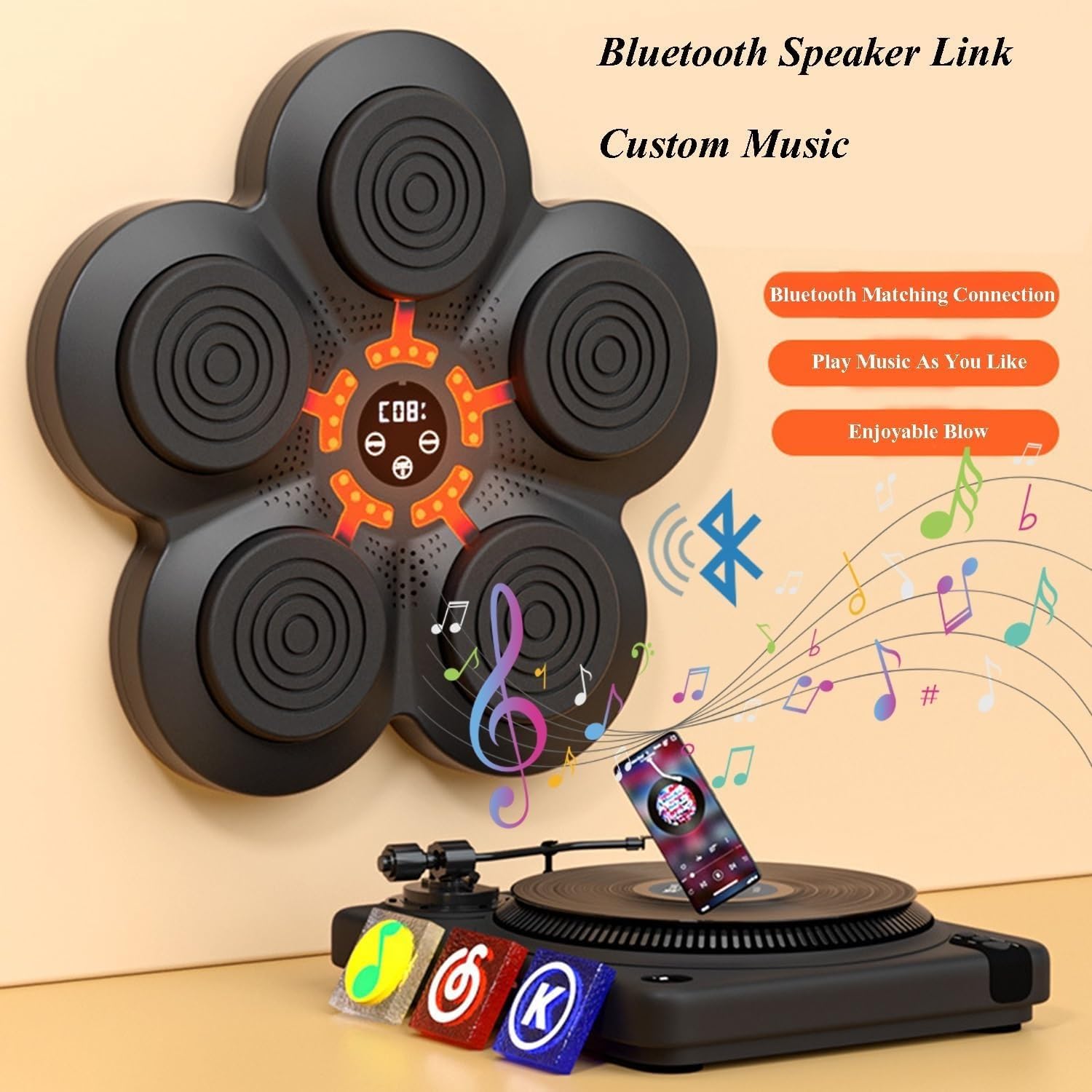 Domowa Maszyna Bokserska Z Muzyką, Inteligentna Maszyna Bokserska Bluetooth Do MontażU Na śCianie, Cel Bokserski, Dla Dzieci DorosłYch Do Treningu W Domu (B)