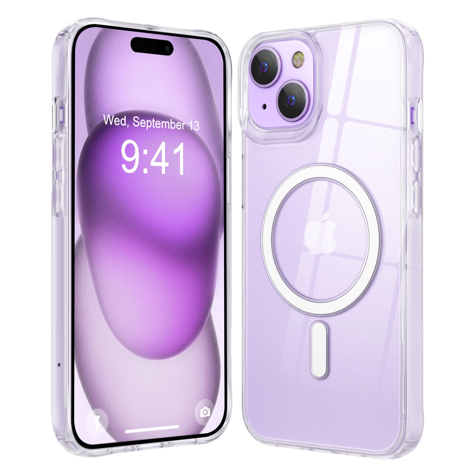 CHEZEAL Magnetic for iPhone 15 Case [Compatible with Magsafe & Military-Grade Protection] Slim Protective Phone Case 6.1 inch, Clear