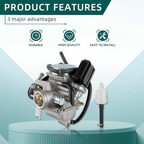 Miniatura 4 de AUTOKAY GY6 150 cc Carburador Carb Scooter Go Kart Howhit Go Cart 1.024 in 4 tiempos 150cc Carb
