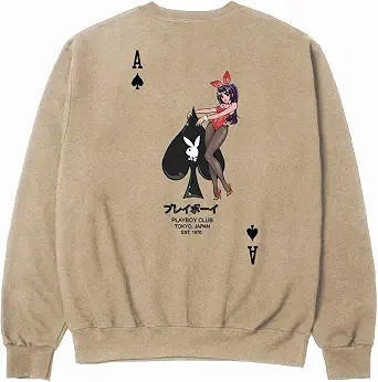 Playboy Ace Of Spades Crewneck Sweatshirt, Color Bars Collab, Long Sleeve, Unisex