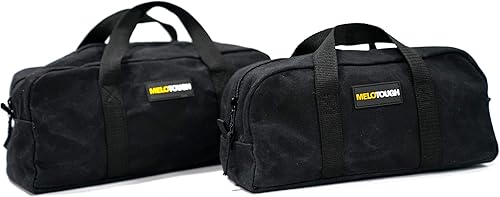 MELOTOUGH Kit combinado de bolsa de lona para herramientas utilitarias, incluye 2 bolsas organizadoras de herramientas medianas para electricista,