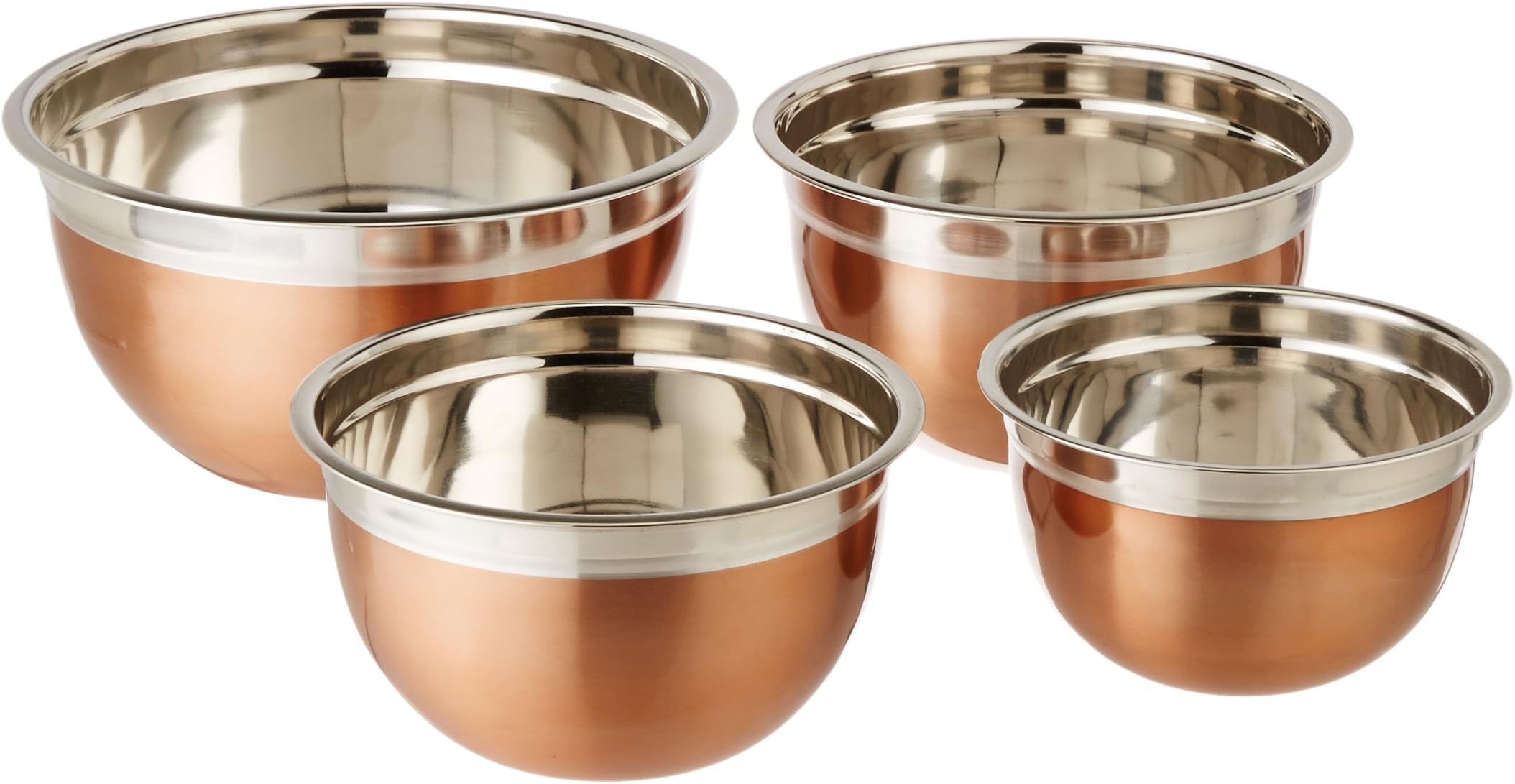 ExcelSteel Copper Tone Stainless Steel Mixing Bowls (Set of 4)