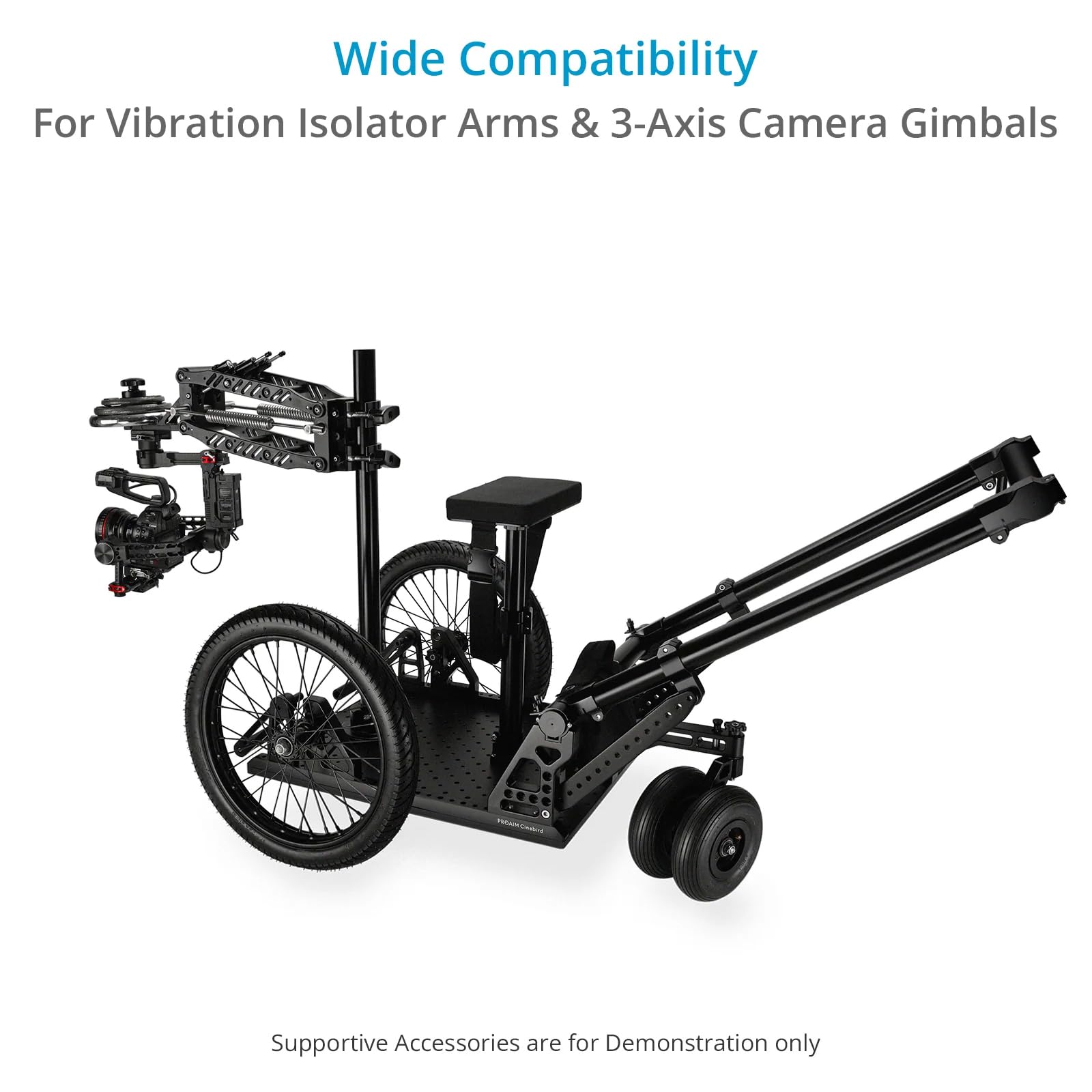 PROAIM Palo per ponteggio con attacco Mitchell per bracci antivibrazione e gimbal a 3 assi. Leva di bloccaggio a molla. Per rigging su slider e altro (VI-252-01)