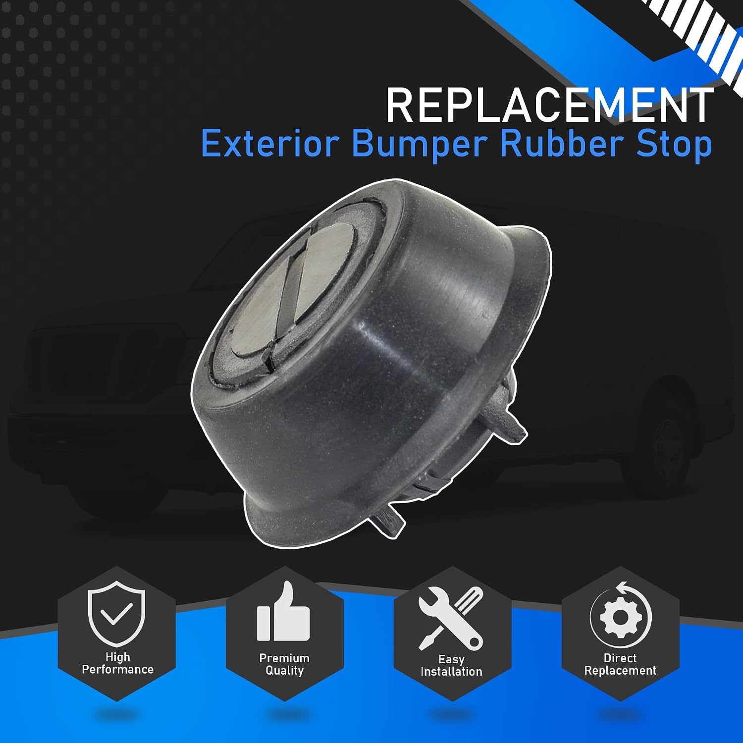 908781PA1A Exterior Bumper Rubber Stop Compatible With 2012-2021 Nissan NV1500 NV2500 NV3500 4.0L 5.6L Rear Left Or Right Bumper Rubber Stop Replaces 90878-1PA1A