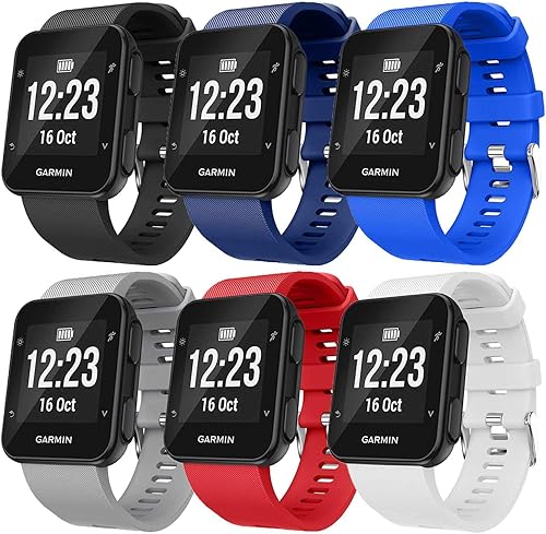GVFM banda compatible con Garmin Forerunner 35, silicona suave correa de repuesto para reloj inteligente Garmin Forerunner 35, se ajusta a muñeca