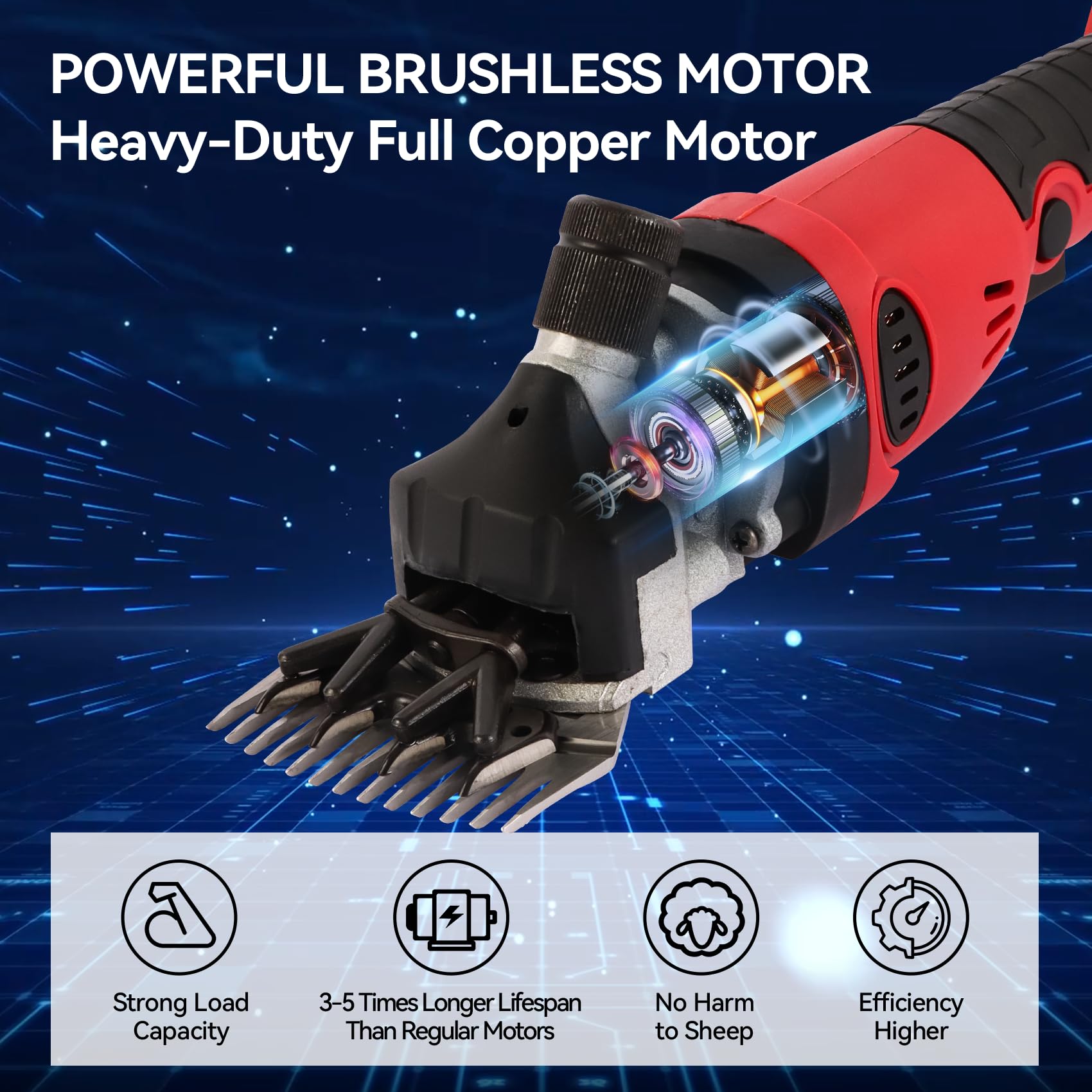 羊、馬、牛　コードレス電動バリカン　GDJOB HC-550　バッテリー2個 Amazon.com: Cordless Electric Professional Sheep Shears