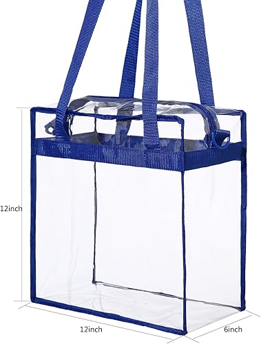 Vista 22 de BAGAIL Bolsas transparentes aprobadas para estadios con cierre de cremallera, bandolera bandolera con correa ajustable Negro