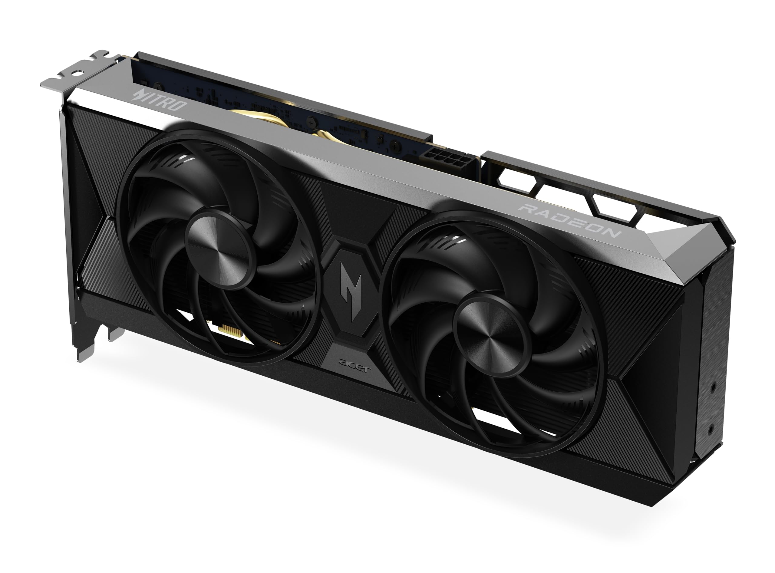 Acer Nitro Radeon RX 9060 XT OC - AMD Grafikkarte (16 GDDR6, 128 Bit, PCIe 5.0 x16, 1x HDMI 2.1a 2X DP 2.1b) 2X Nitro FrostBlade, 1x8 pin, Slot Space: 2