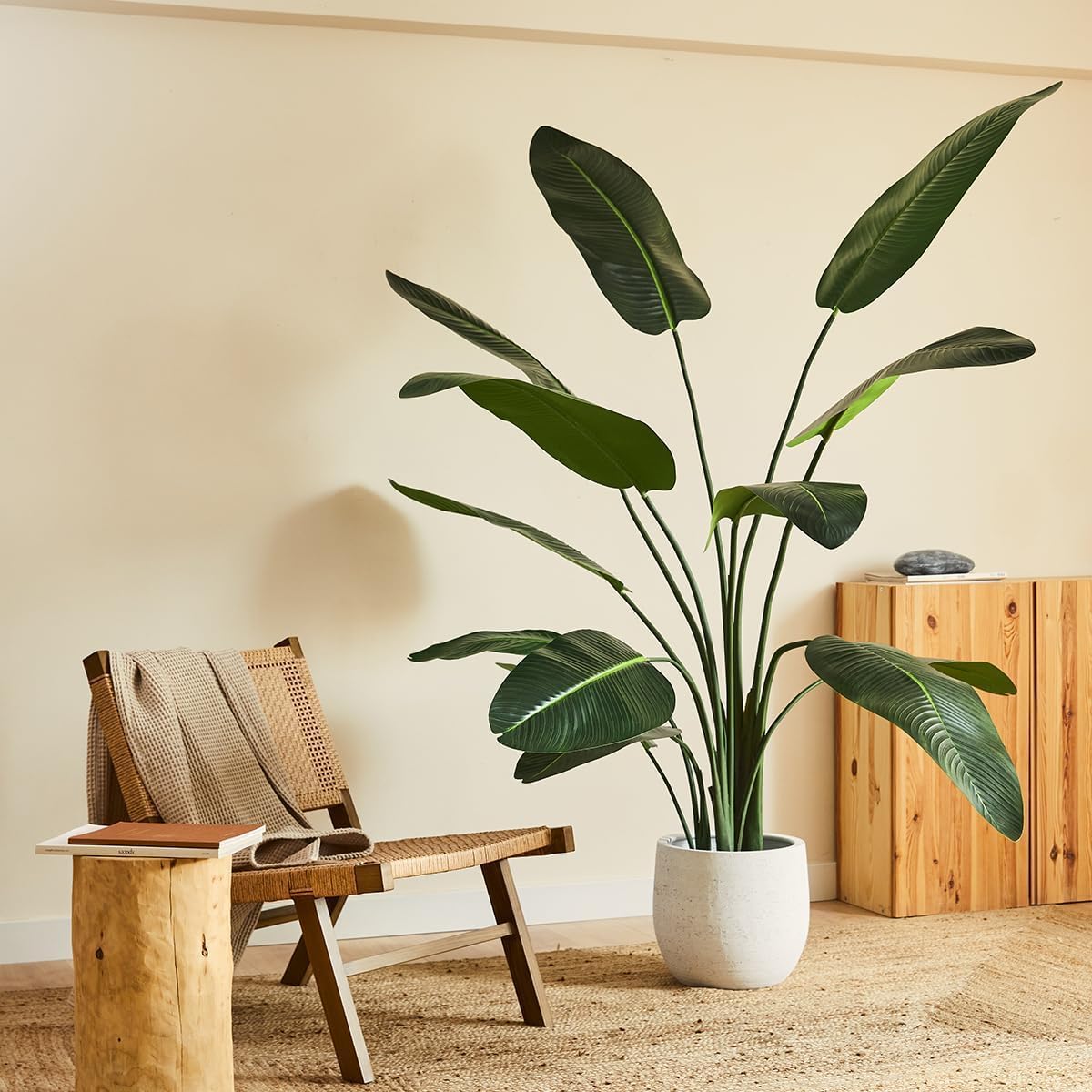 BLAINE | Strelitzia 47in | Decorative Artificial Plants | Large Artificial Plant | Artificial Plants for Indoor/Outdoor use | Realistic Decorative Artificial Plant for Home
