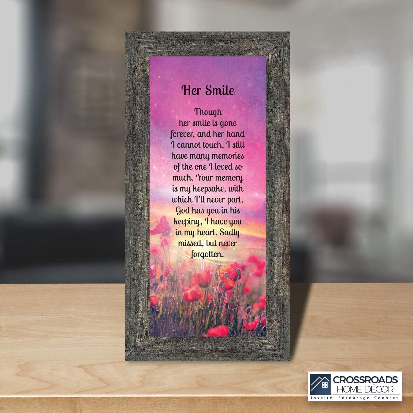 Crossroads Home Décor Sympathy Gifts for Loss of Mother, Condolence Gift, In Loving Memory Memorial Gifts for loss of Wife Picture Frame, 7366BW