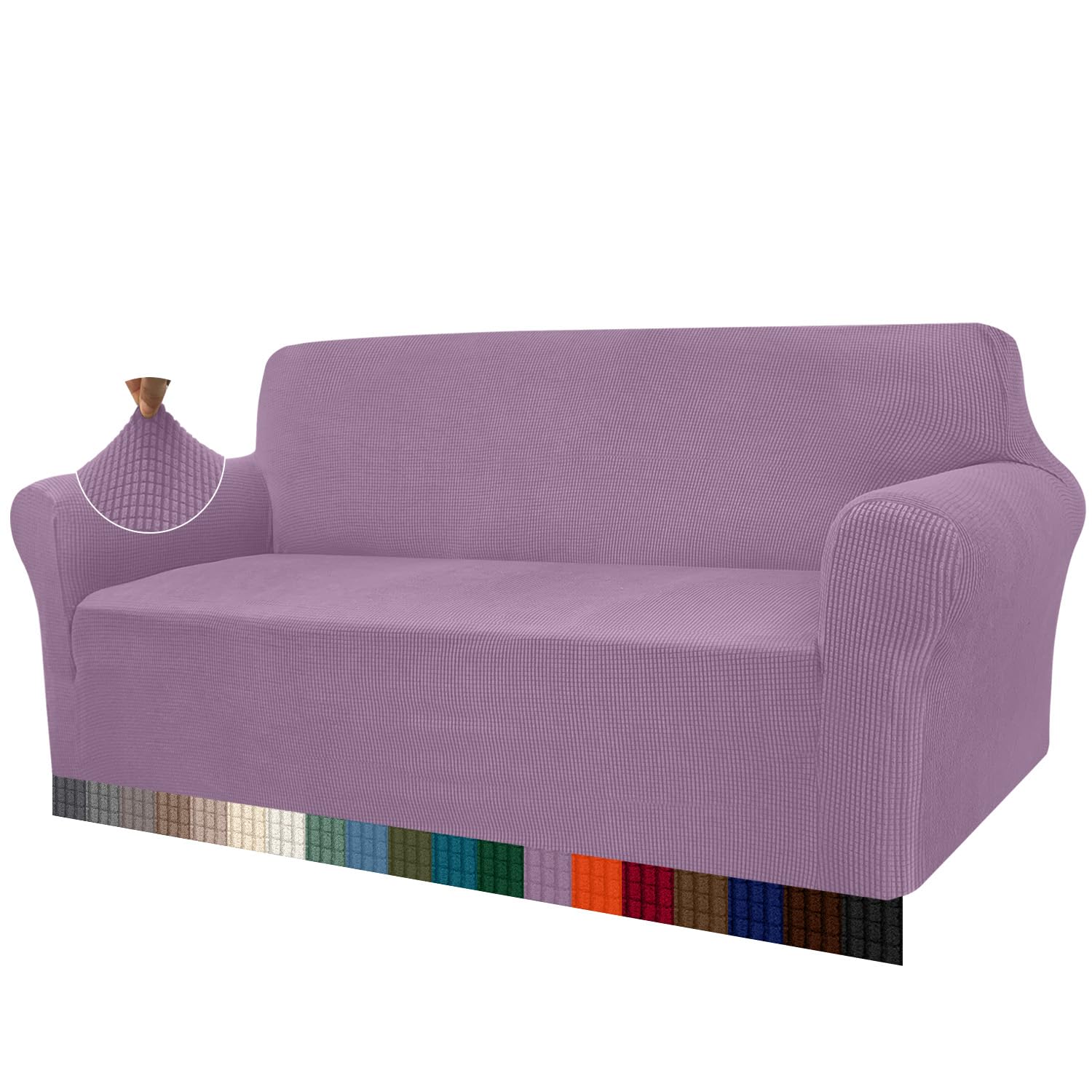 Granbest - Copridivano altamente elasticizzato, moderno, jacquard, per soggiorno, funge da protezione per cani e animali domestici (3 posti, colore grigio)