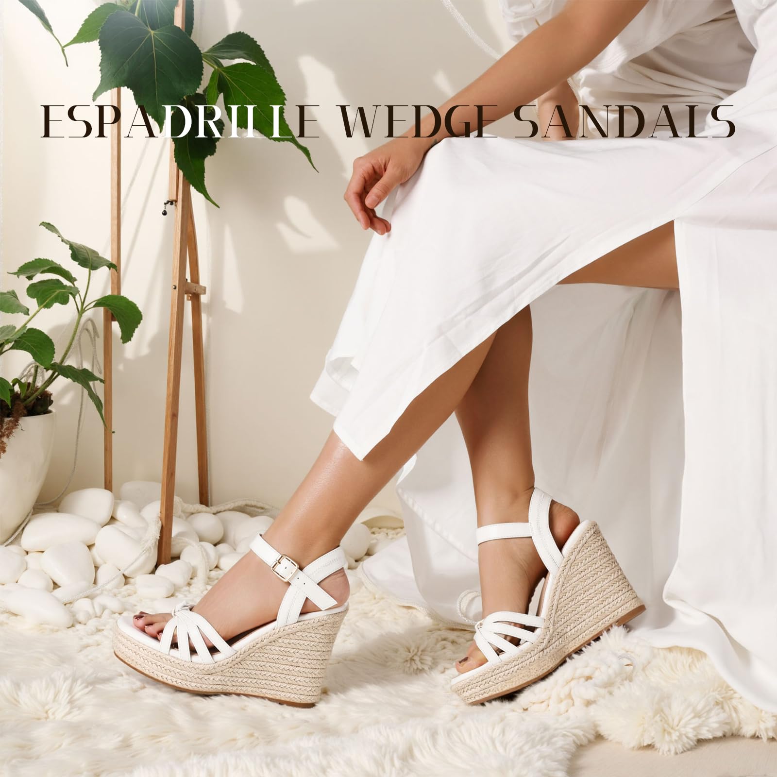 mikarka Sandals for Women 2025: Comfortable Wedge Platform Sandals Women - Braided Espadrilles for Women Ankle Strap Open Toe Wedges Heels Beach Sandals Summer Shoes: mikarka Sandals for Women, Platform Ankle Strap Womens Sandals Open Toe Espadrille Wedge Sandals for Women Concise Casual Summer Womens Shoes