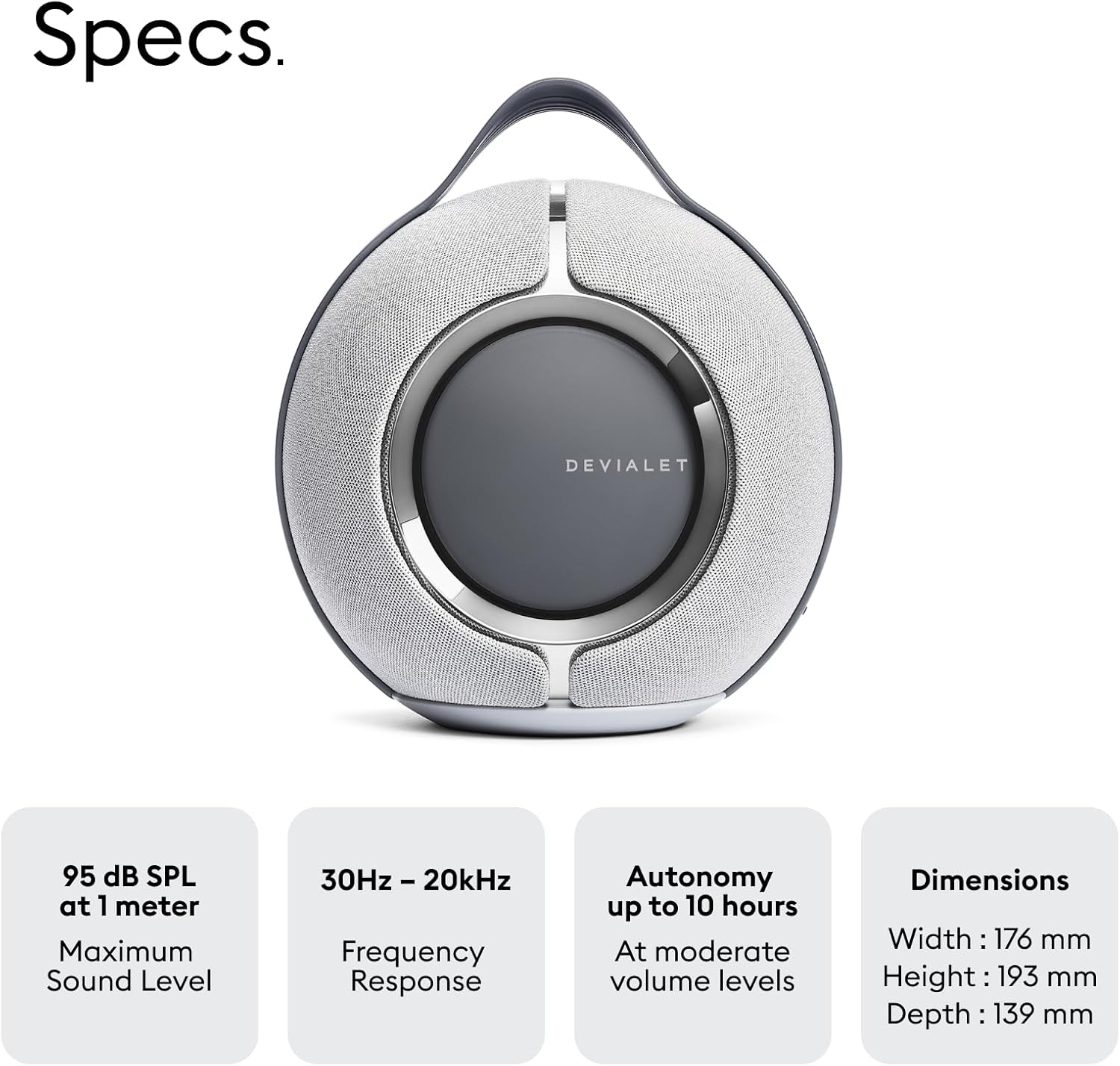Devialet - Mania Portable Smart Speaker Light Grey- Premium Compact Sound - High-Fidelity Audio in Compact Design - Deep Bass, Smooth Connectivity, Adaptive Sound, Durable Design - Image 7