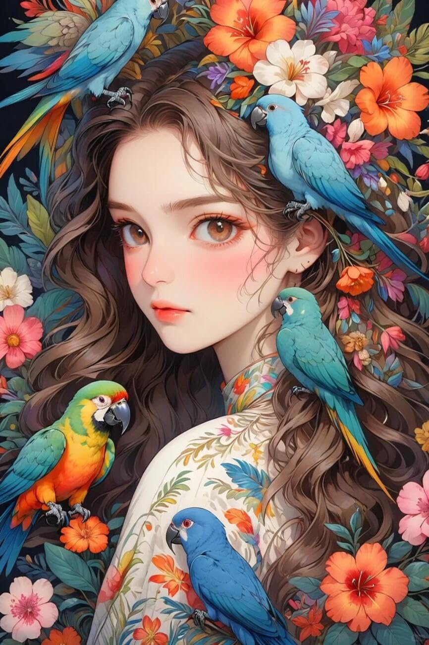 RKFLGEW 14CT Cross Stitching Kit Fantasy Woman DIY Cross Stitch Patterns Kits Crafts Needlework Embroidery Set for Home Decor 40x50cm