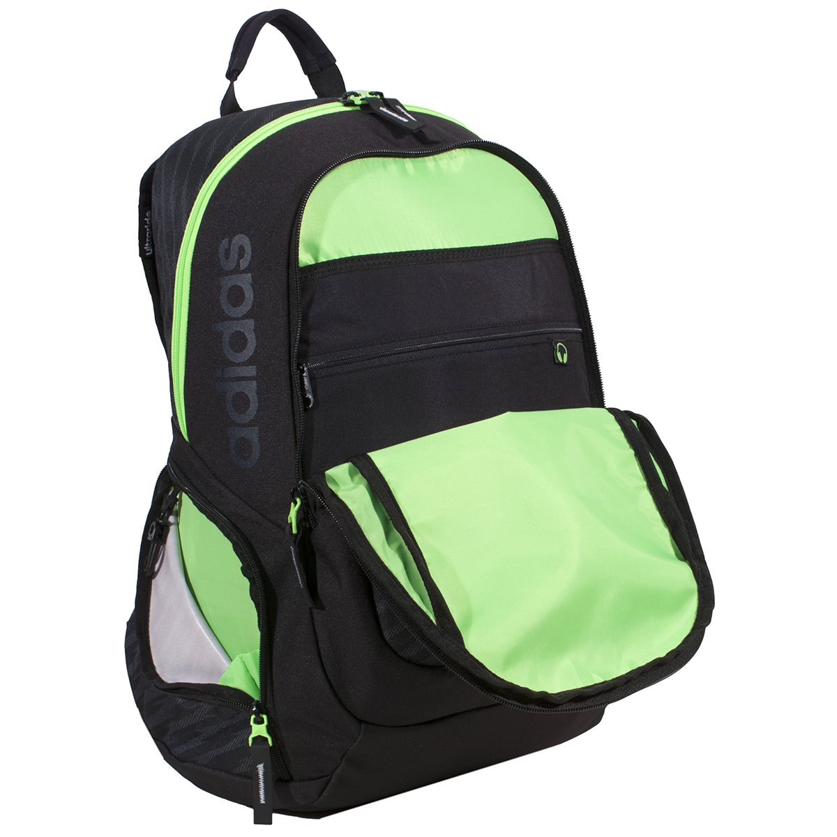 adidas Elevate Backpack, Shockwave/Black/Grey/Solar Green, 19 1/2 x 14 x 9 1/2-Inch Bags, Wallets and Luggage