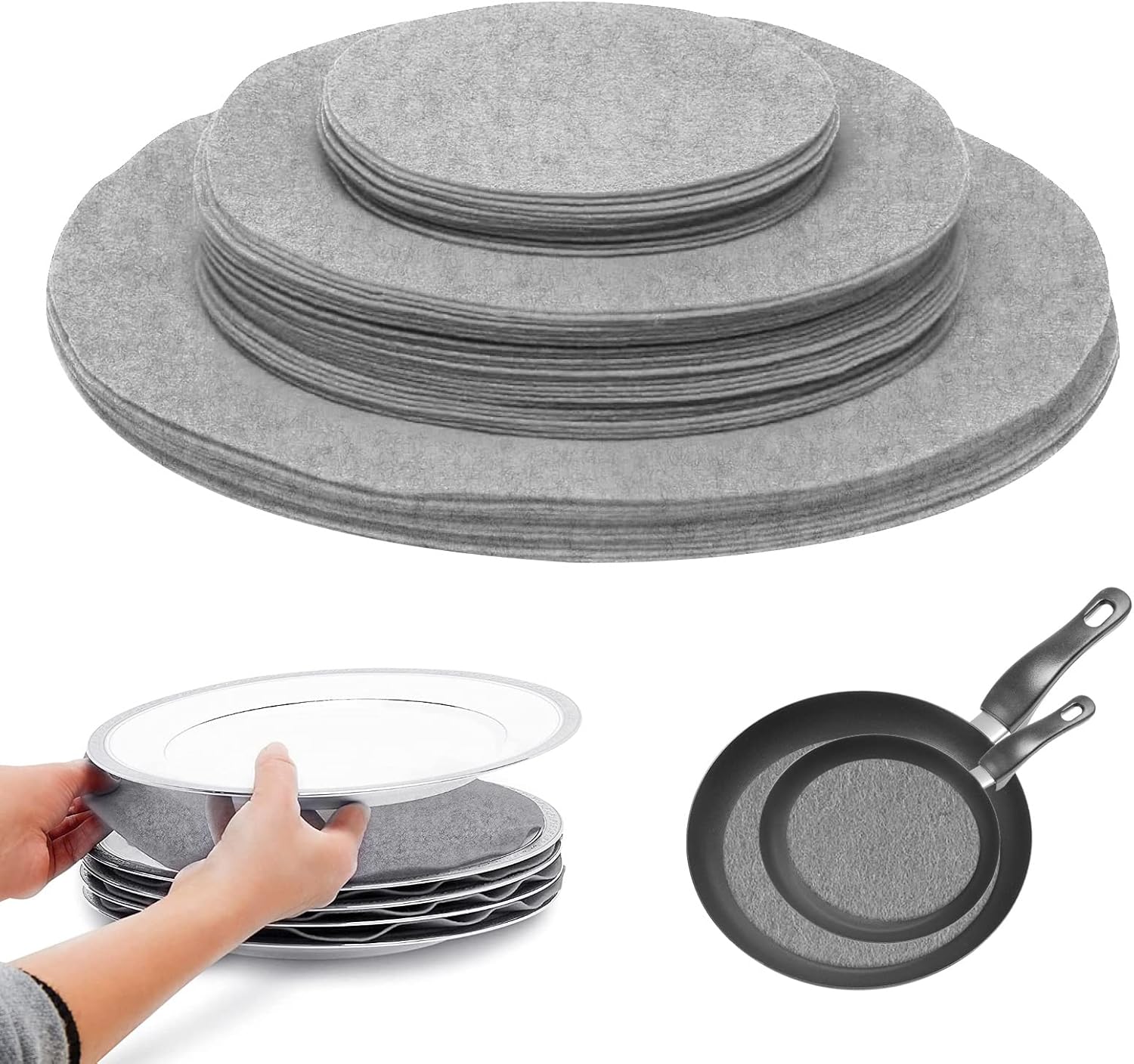 Felt Plate Storage Dividers, 36 Pack Premium Felt Round China Dish Separators Pads